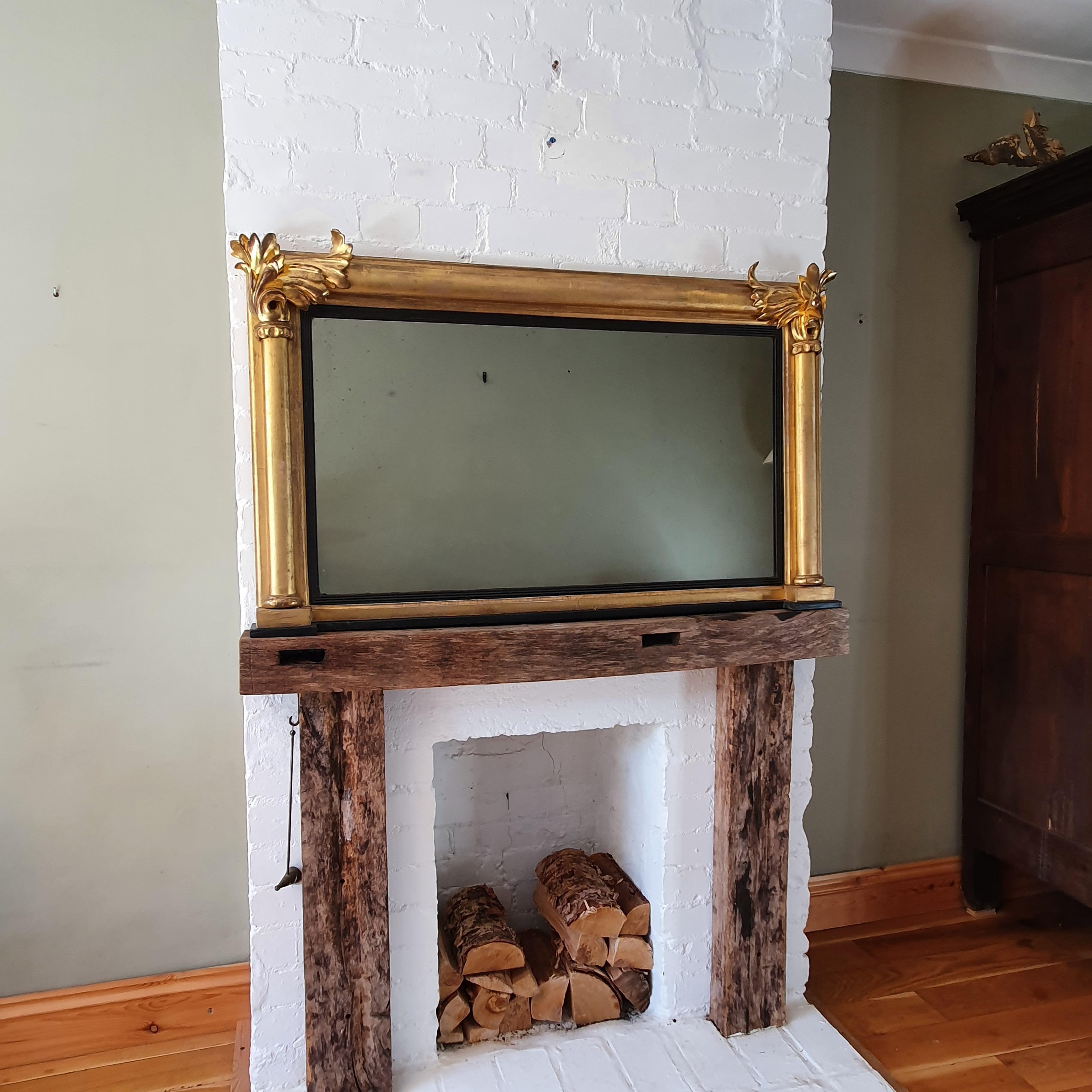 19th Century Giltwood William IV Overmantel Mirror In Good Condition For Sale In Godstone, GB