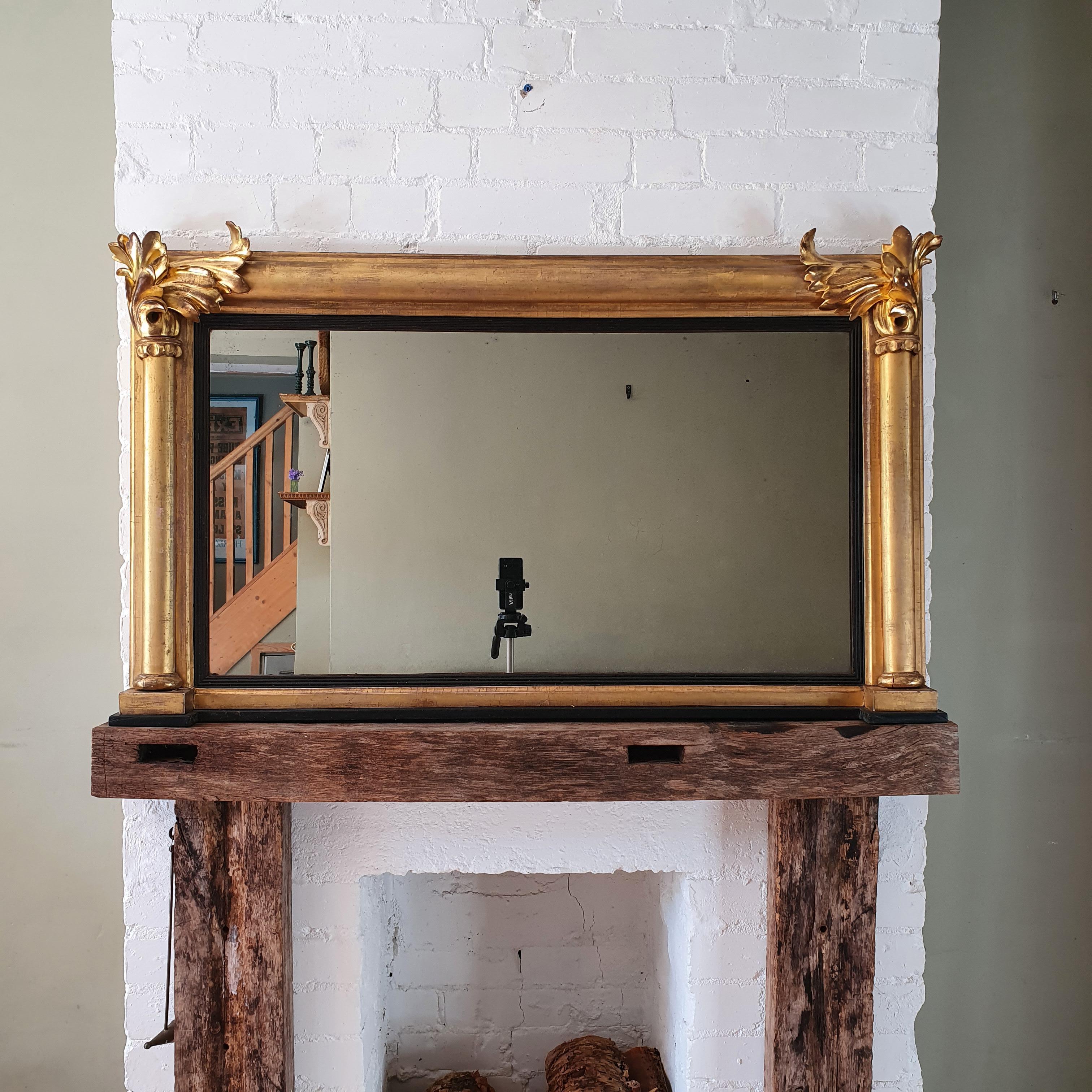 Mid-19th Century 19th Century Giltwood William IV Overmantel Mirror For Sale