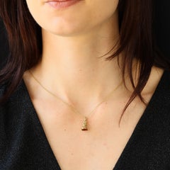 19th Century Glass 18 Karat Yellow Gold Stamp Pendant