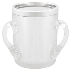 19th Century Glass and Sterling Silver Match Striker