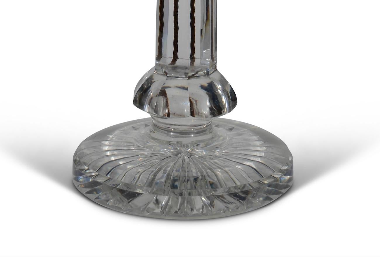 19th Century Glass Column Antique Table Lamp In Good Condition For Sale In London, GB