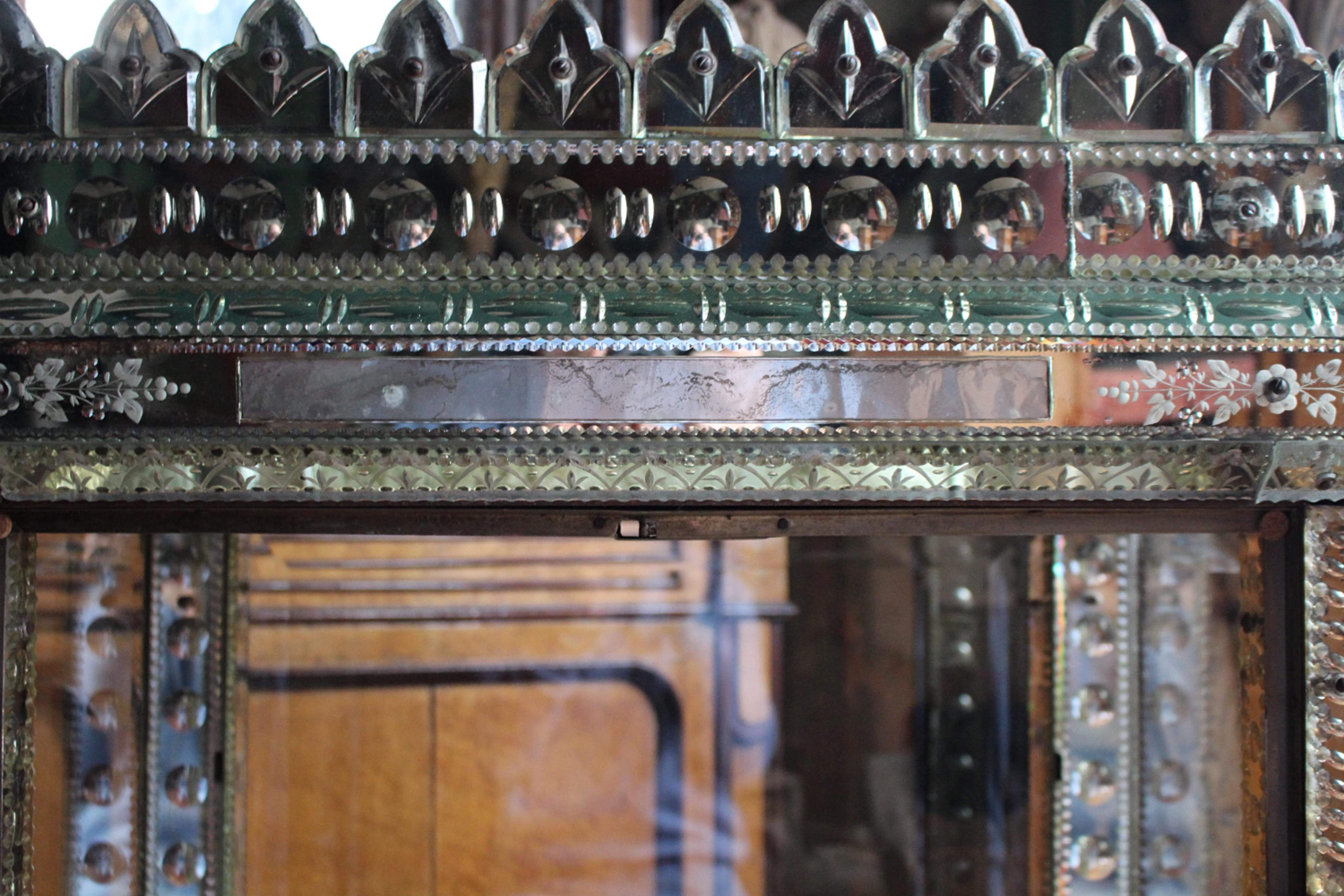 19th Century Glass & Mirrored Venetian Vitrine Display Case Curio Cabinet 13