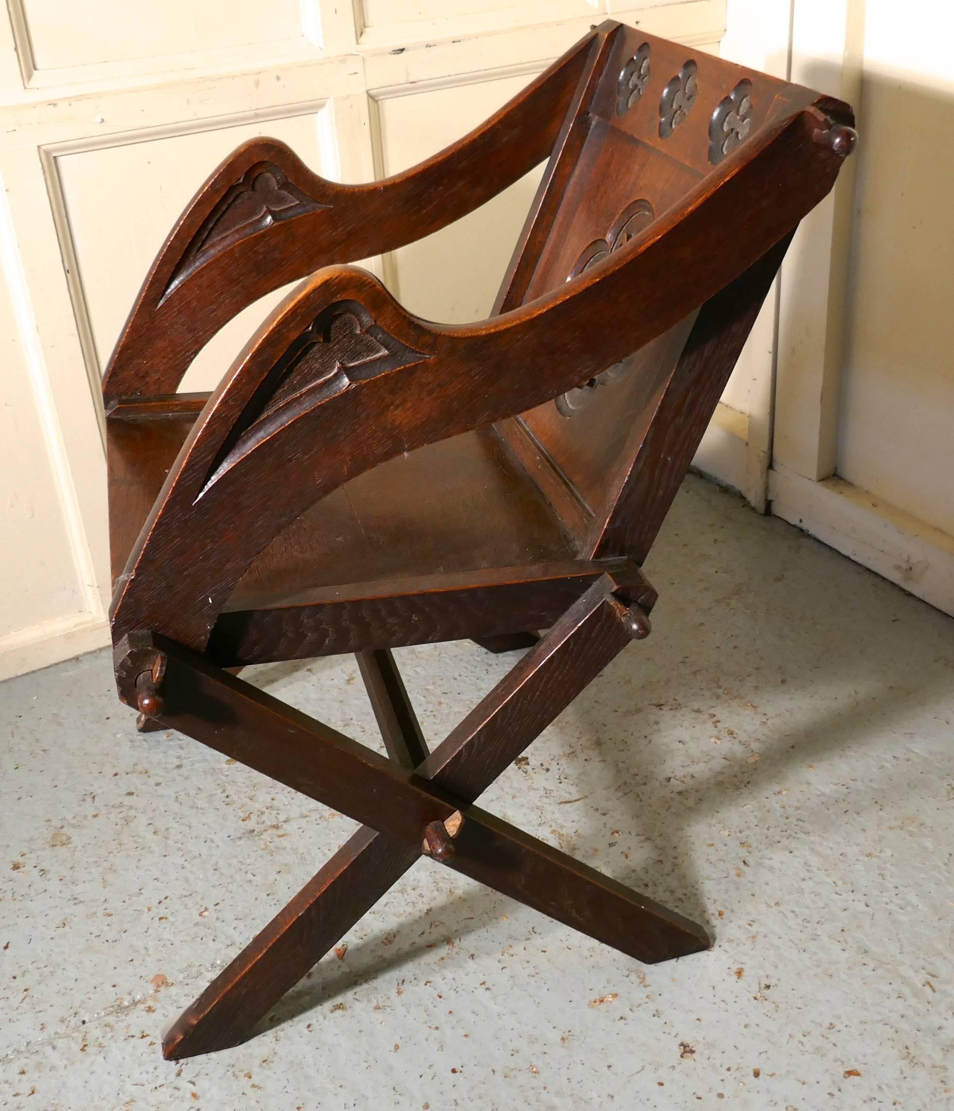 Gothic 19th Century Glastonbury Oak Chair