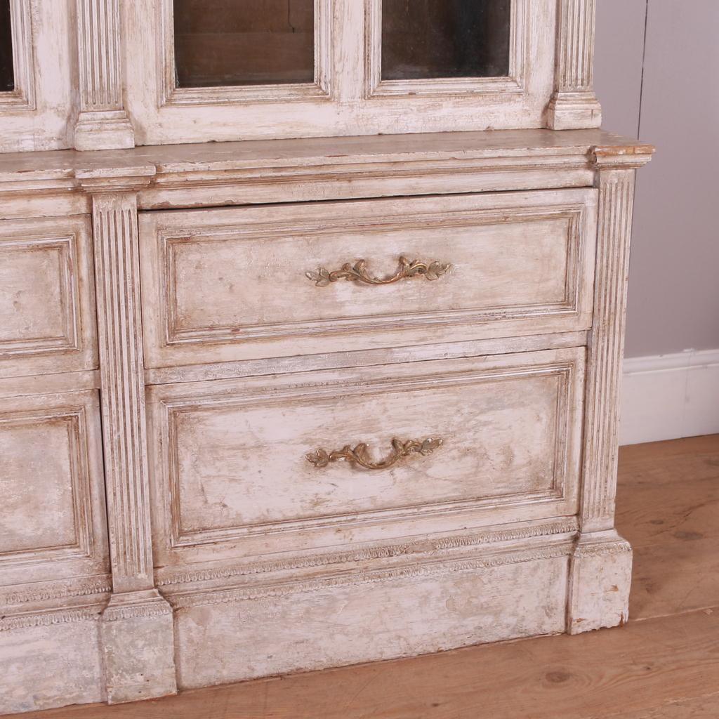 19th Century Glazed and Painted Flemish Bookcase In Good Condition In Leamington Spa, Warwickshire