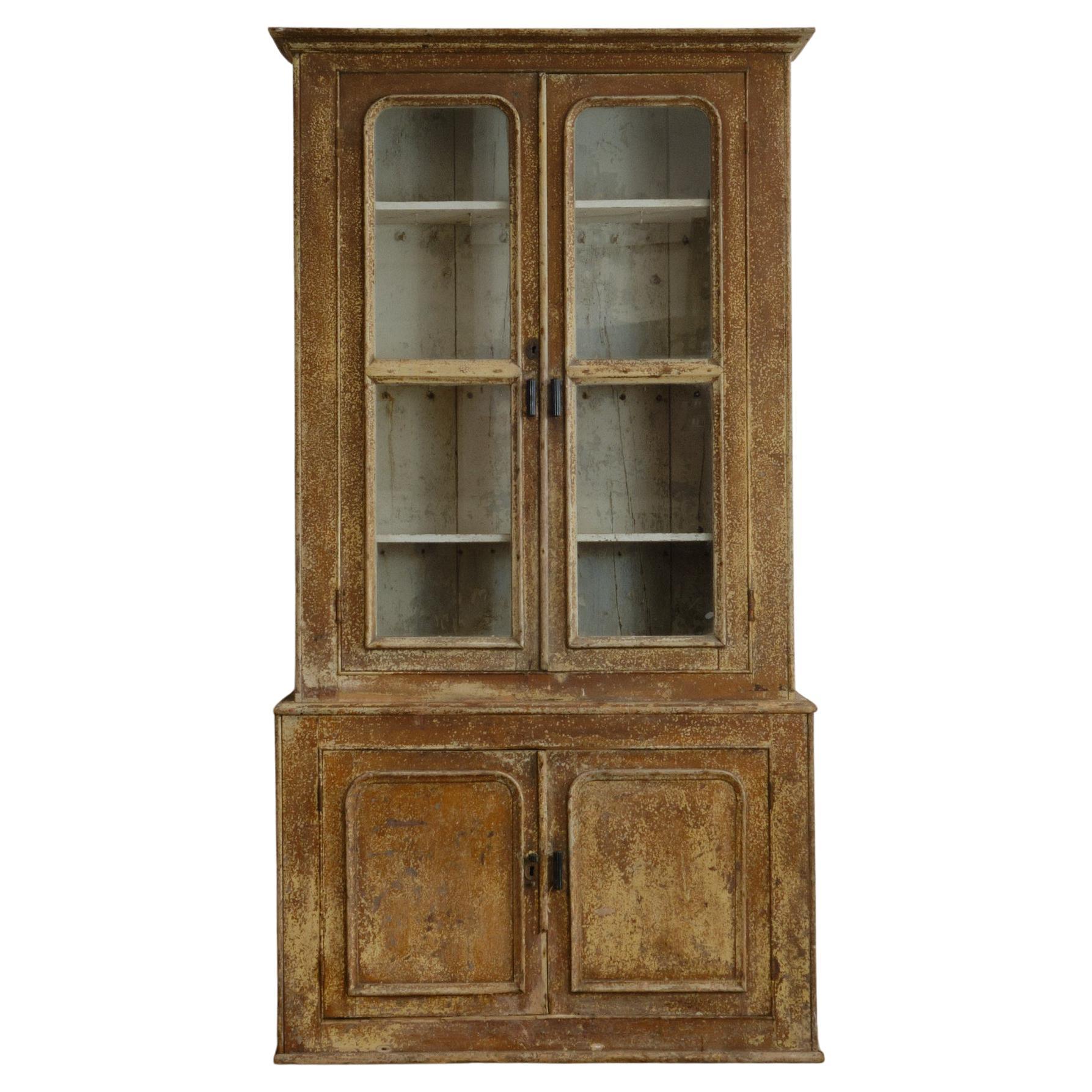 19th Century Glazed Cabinet in Paint