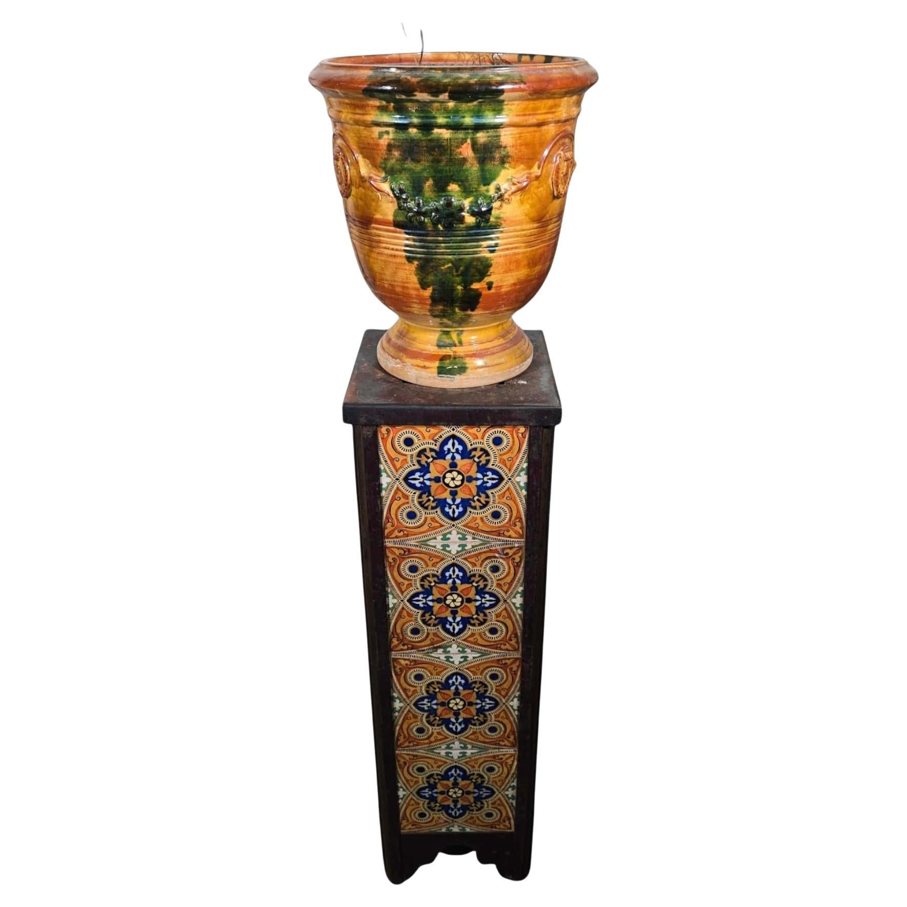 19th Century Glazed Ceramic Planter