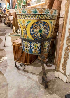 19th Century Glazed Ceramic Pottery Pot