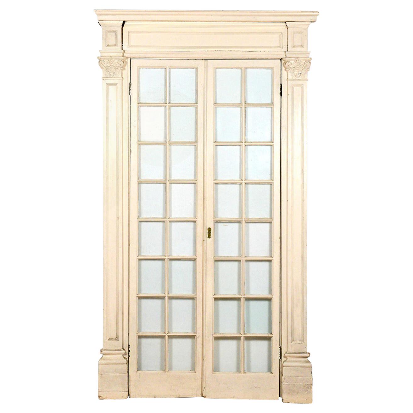 19th Century Glazed Doors in Decorative Surround For Sale