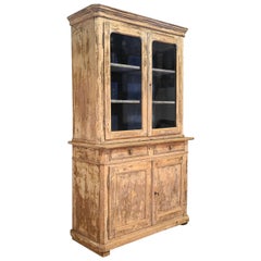 19th Century Glazed French Painted Buffet Deux Corps - Cabinet