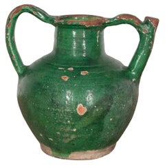 19th Century Glazed Green Water Jug