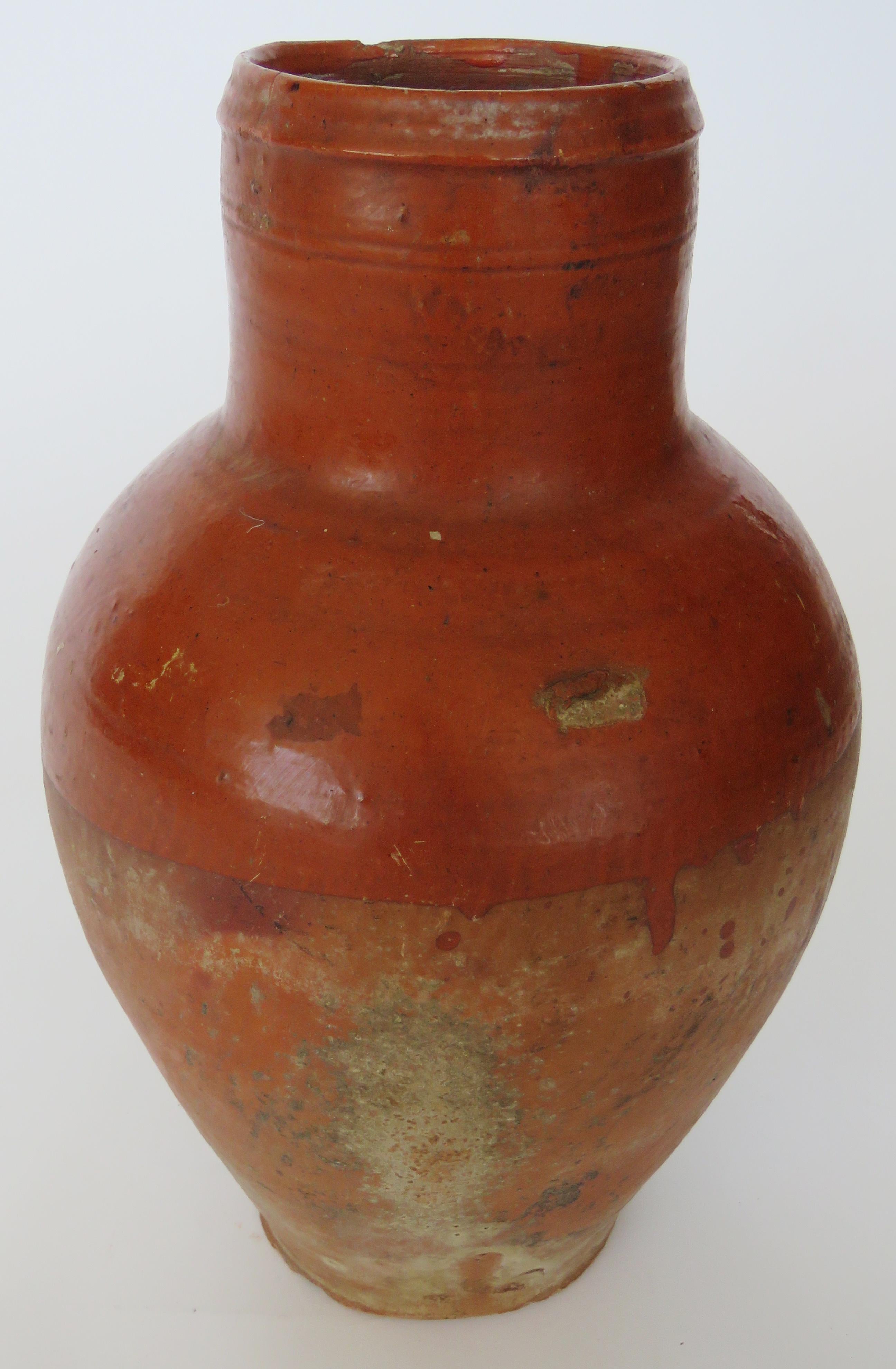 Spanish 19th Century Glazed Honey Pot