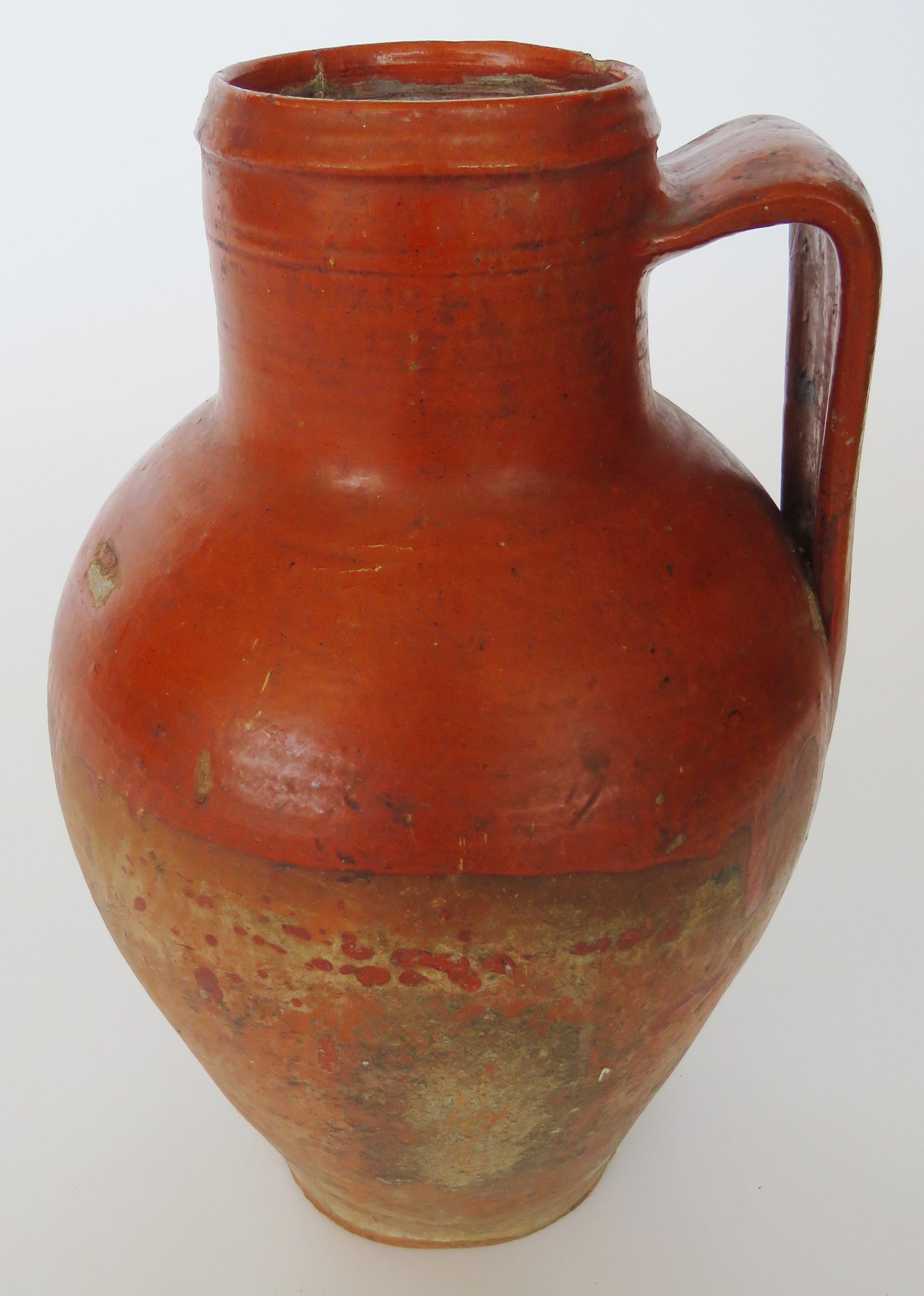 Terracotta 19th Century Glazed Honey Pot