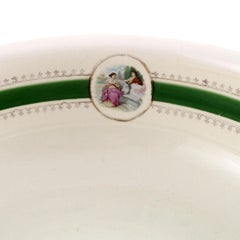 Grande bacino in ceramica smaltata del XIX secolo della Società Italiana Ceramiche di Laveno