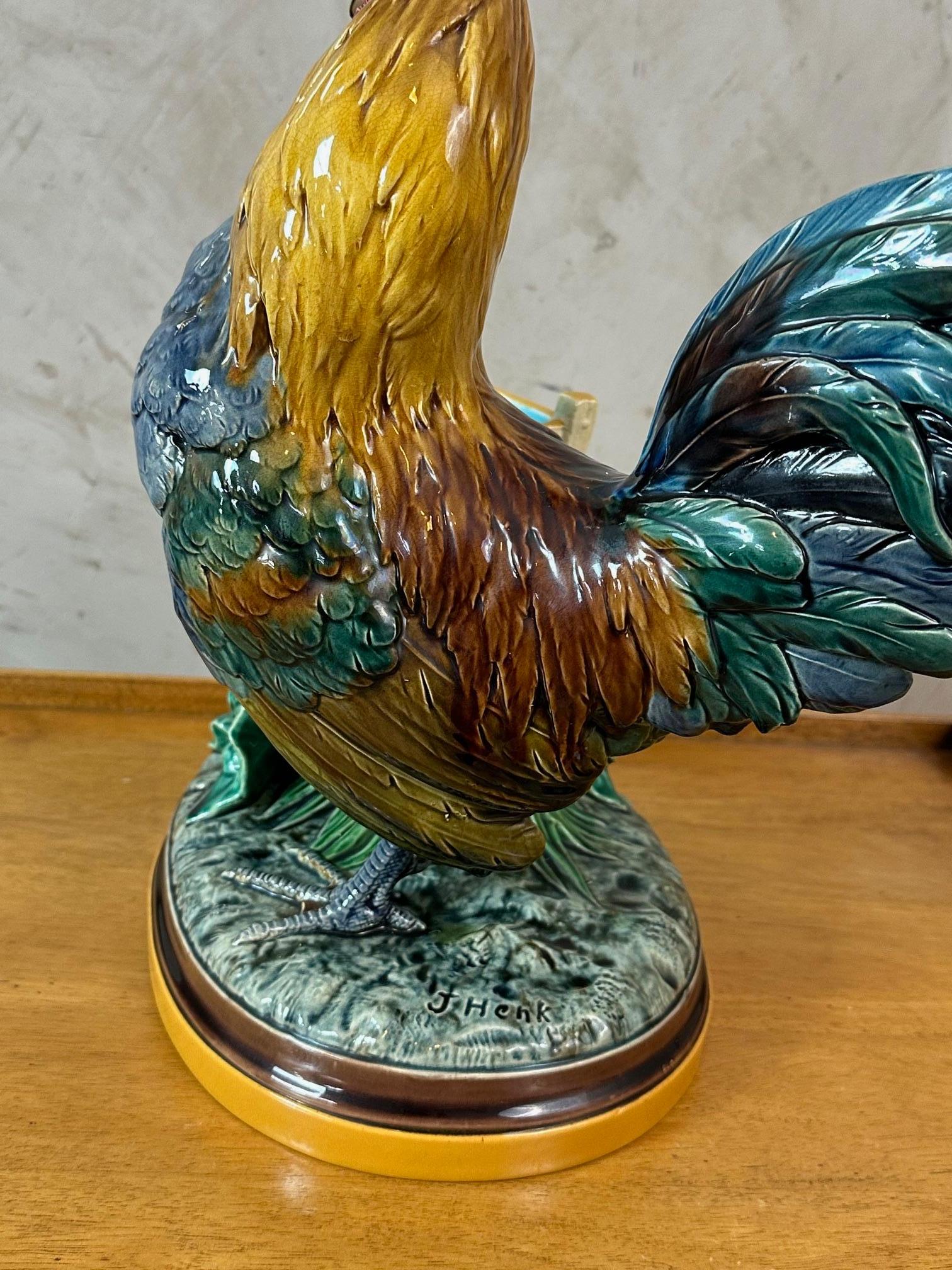 Jardinière de coq émaillée du 19e siècle, années 1870 en vente 2