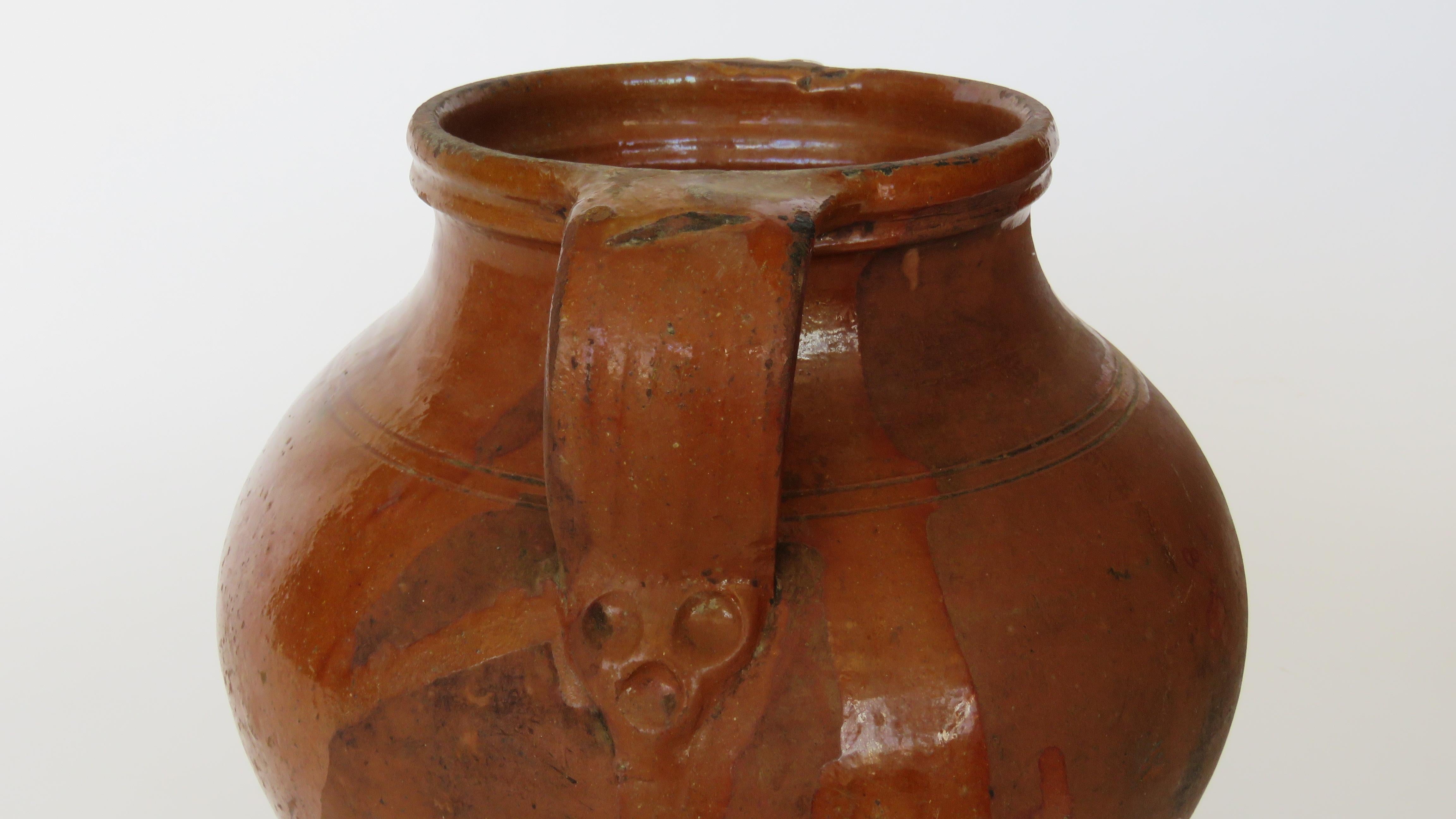 19th Century Glazed Olives Pot In Good Condition For Sale In Alella, ES