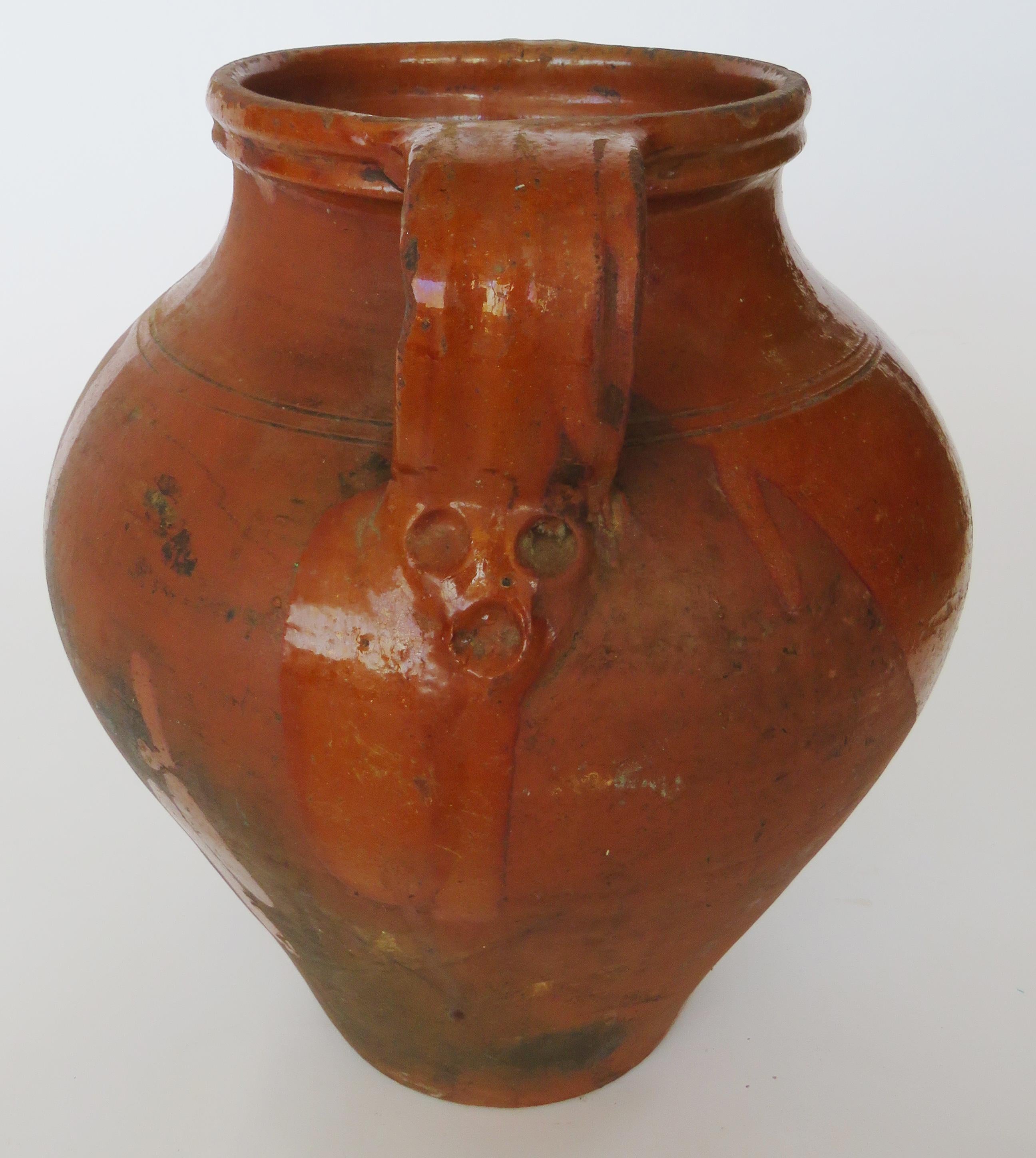 19th Century Glazed Olives Pot For Sale 2
