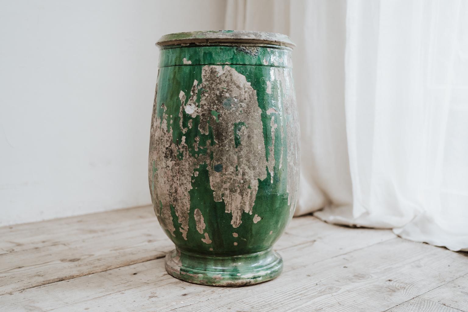 These planters were made in the South of France, Castelnaudary, unusual shape, great lines,
wonderful patination.