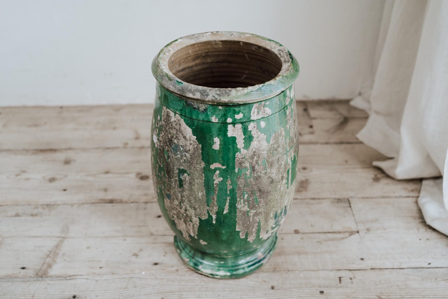 French 19th Century Glazed Terracotta Castelnaudary Vase/Jardinière/Planter