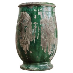 19th Century Glazed Terracotta Castelnaudary Vase/Jardinière/Planter