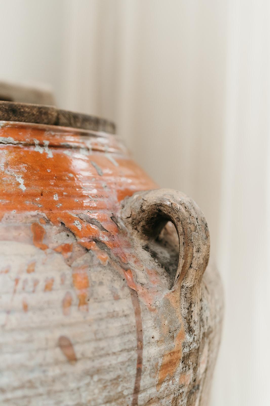 19th century glazed terra cotta olive oil jar/urn  For Sale 4