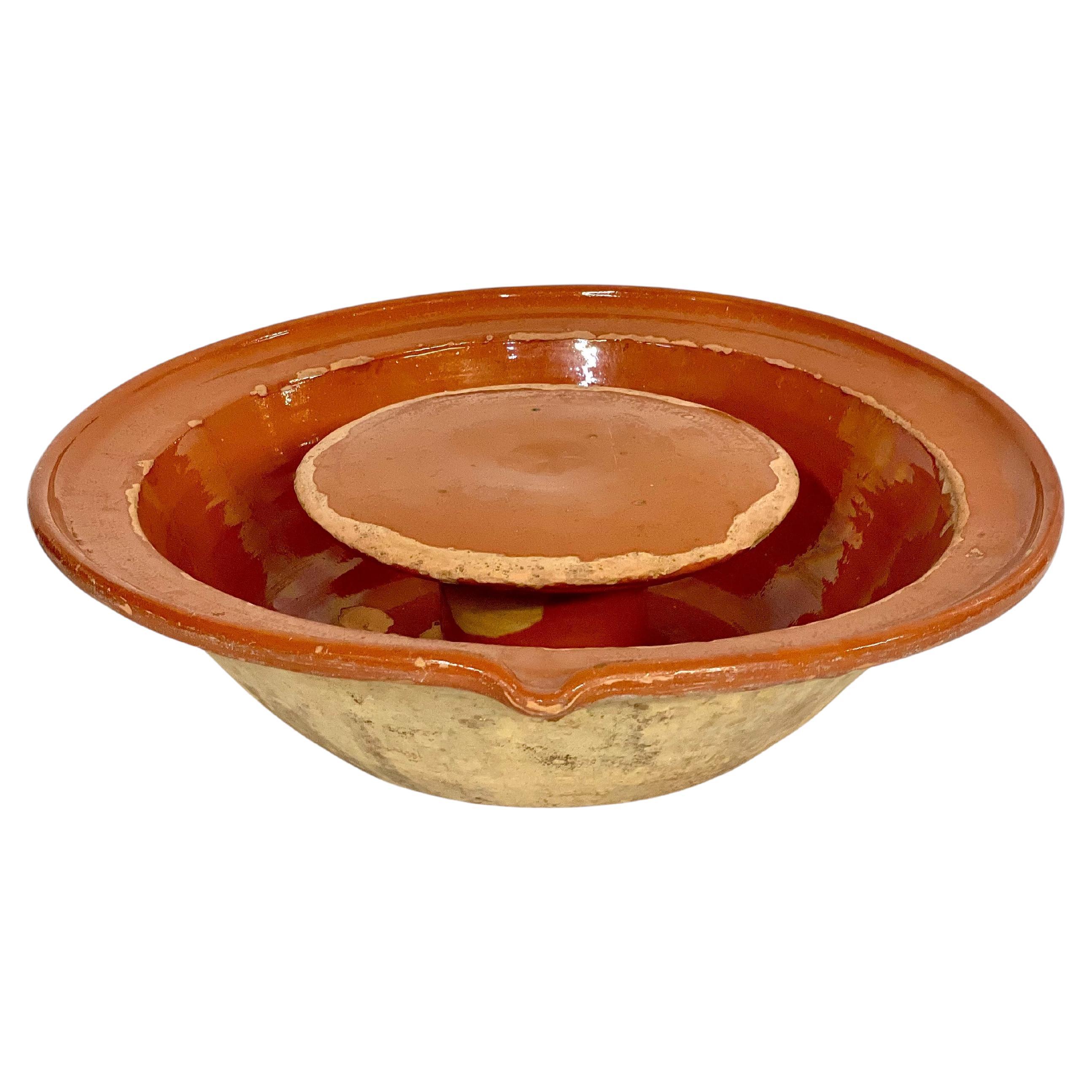 19th Century Glazed Terracotta Cheese Strainer circa 1800