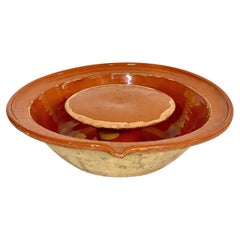 Glasiertes Terrakotta-Käsesieb aus dem 19. Jahrhundert, um 1800