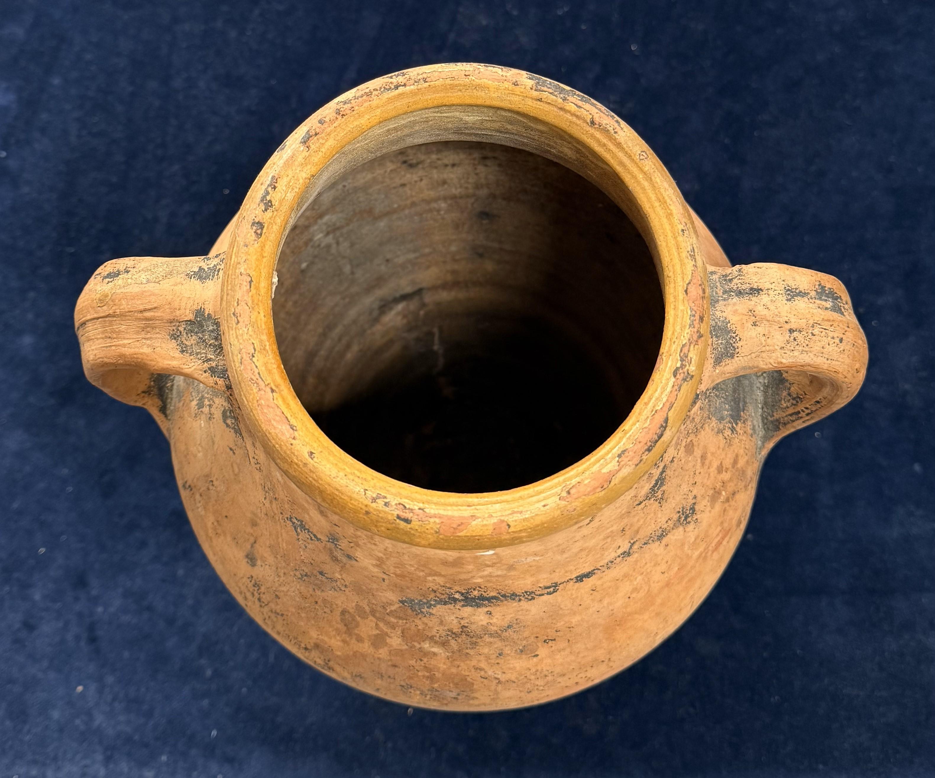 19th Century Glazed Terracotta Tall Pot (Glasiert) im Angebot
