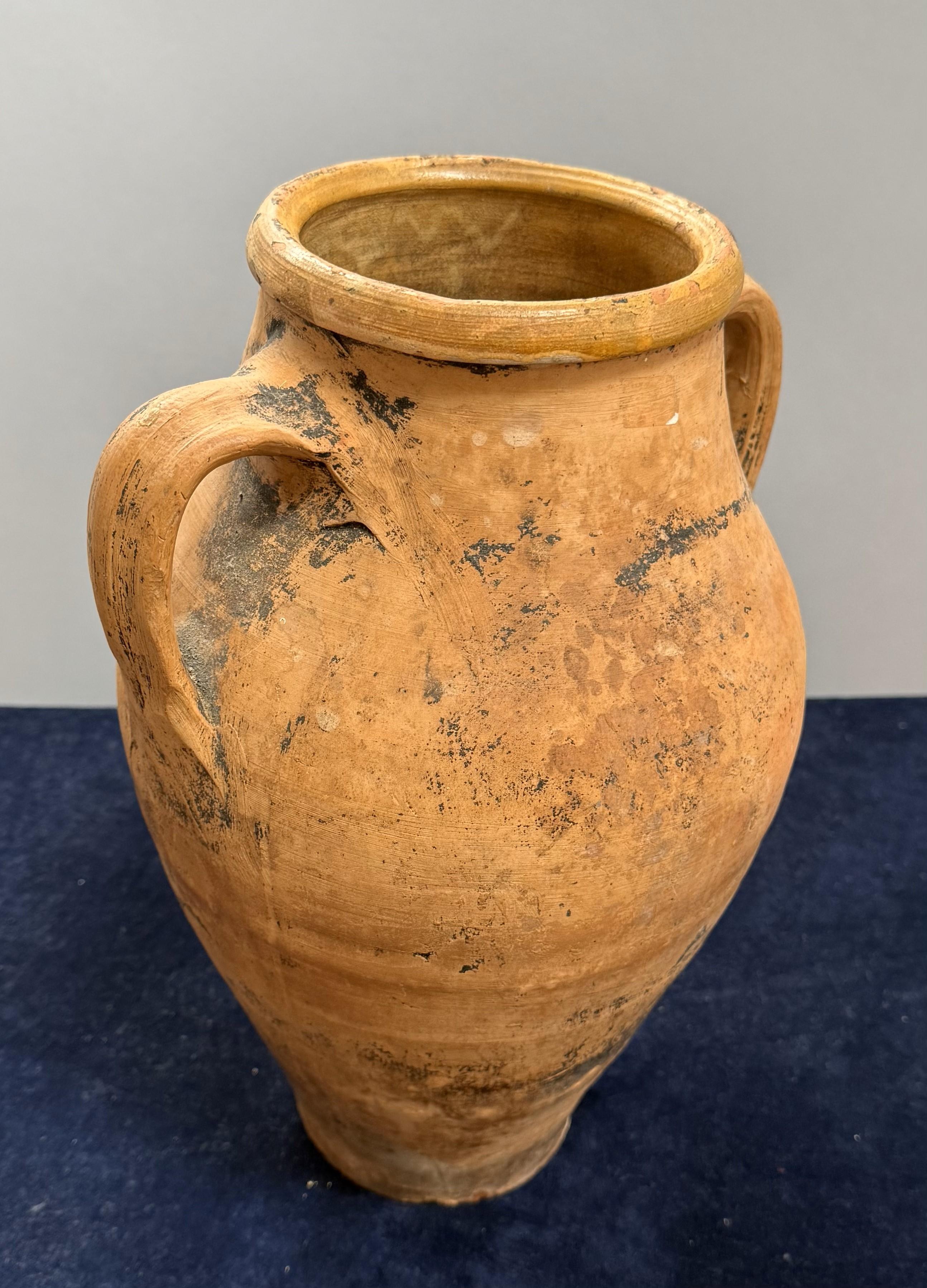 19th Century Glazed Terracotta Tall Pot im Zustand „Gut“ im Angebot in Middleburg, VA