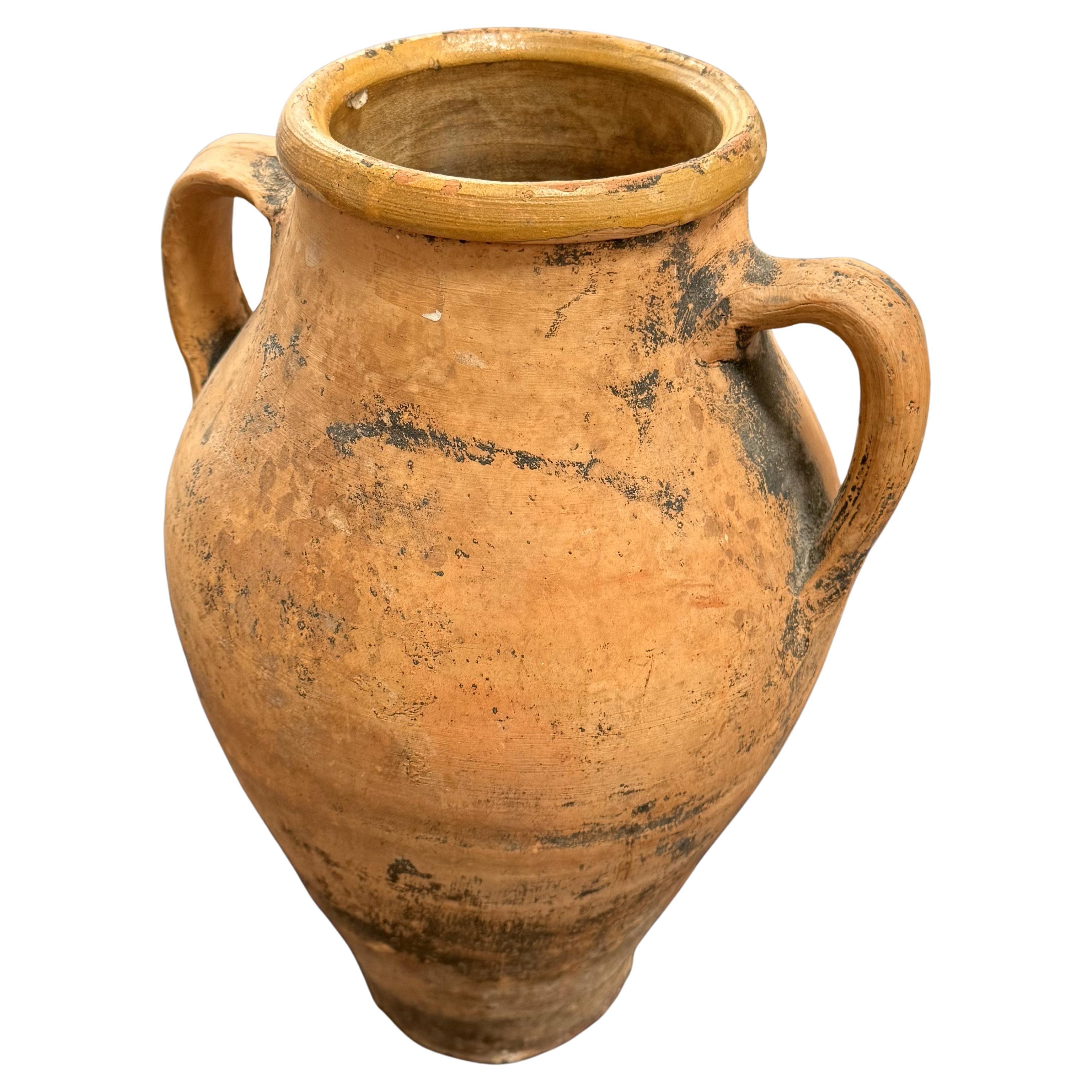 19th Century Glazed Terracotta Tall Pot