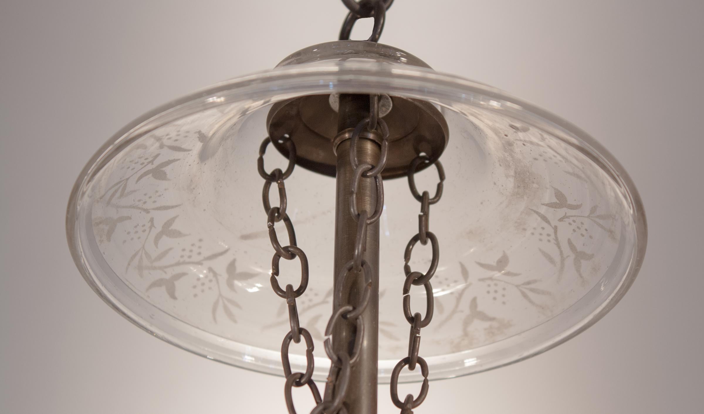  Globe Bell Jar Lantern with Vine Etching 1