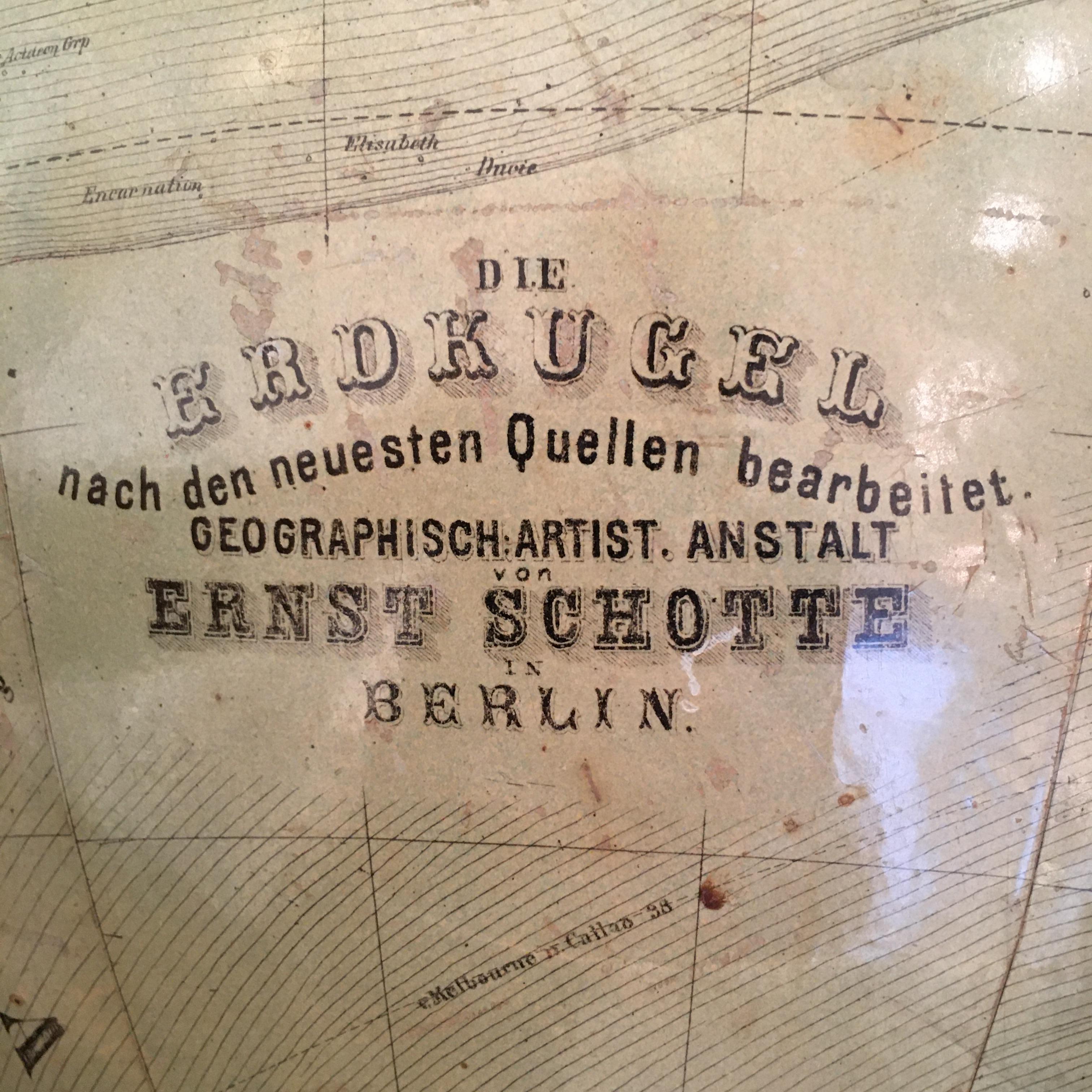 19th Century Globe of the Firm Ernst Schotte 'Berlin' in the German Language For Sale 5
