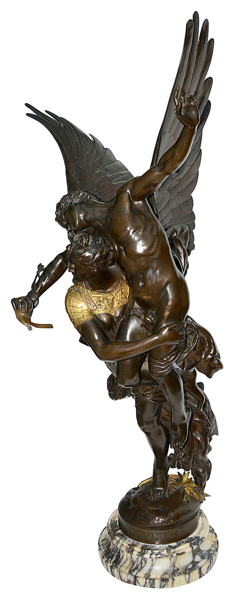 Bronzo Statua in bronzo Gloria Victis del XIX secolo, di Barbedienne. in vendita