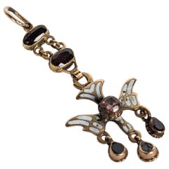19th Century Gold and Garnet Saint Esprit Pendant
