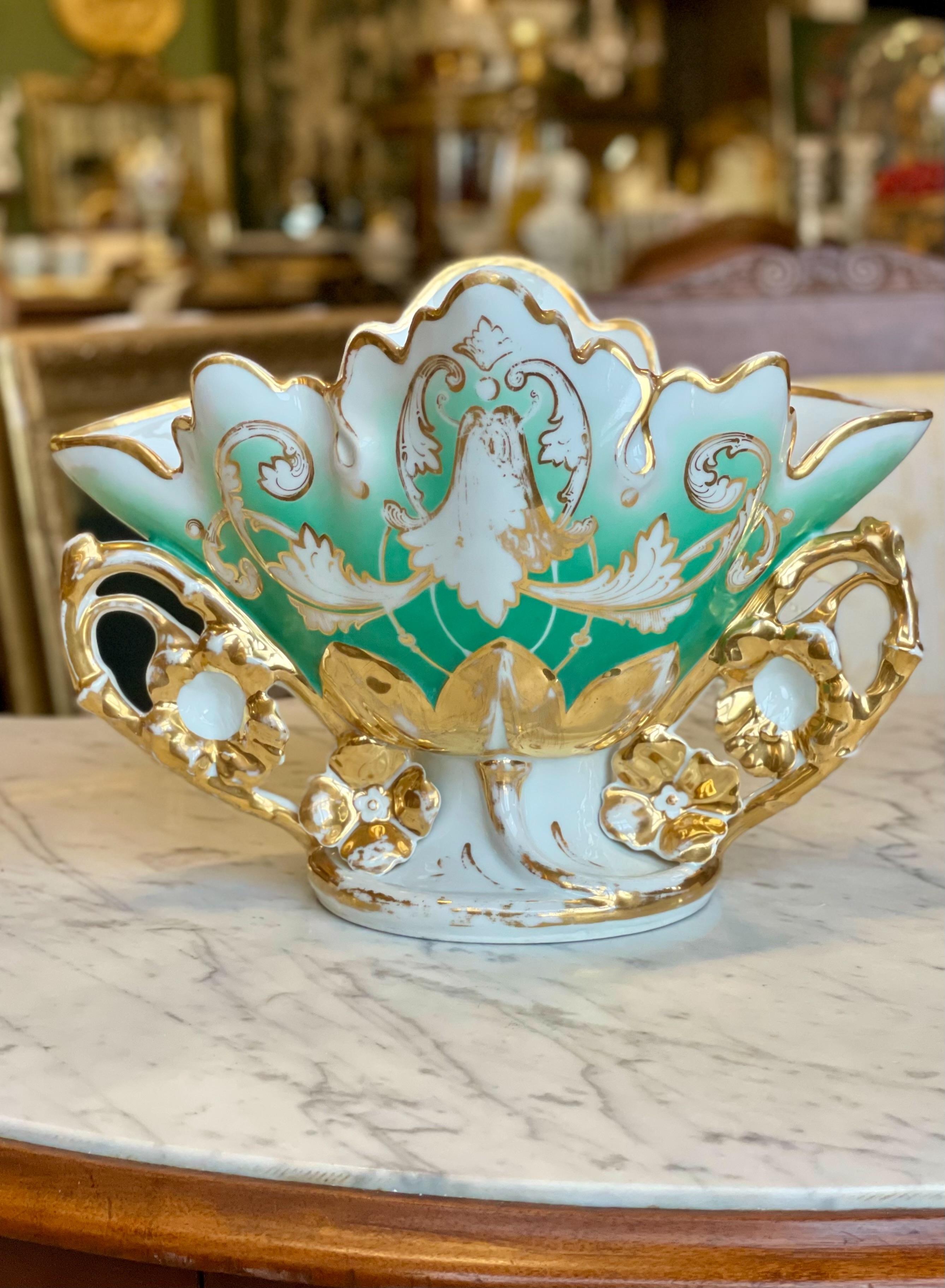 Vaso in porcellana di Parigi del XIX secolo, oro e policromia in vendita 8