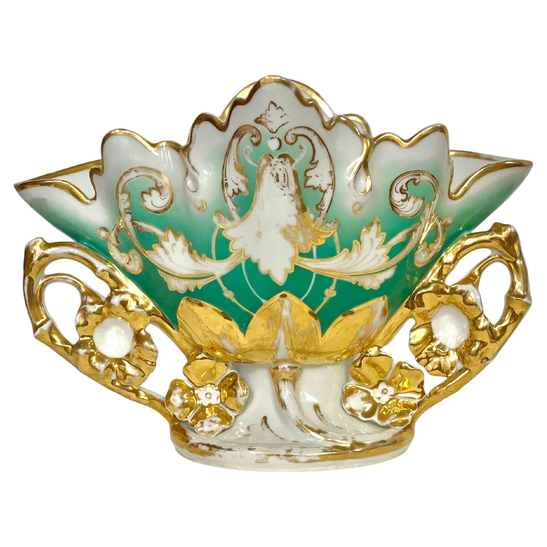 19th Century Gold and Polychromed Paris Porcelain Vase
