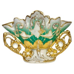 Vaso in porcellana di Parigi del XIX secolo, oro e policromia