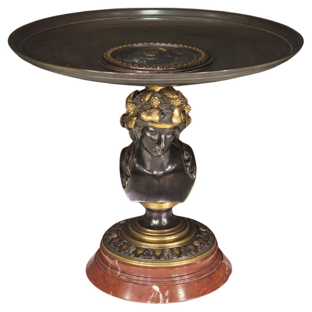 19th Century Gold Bronze French Signed and Dated Sculpted Stand, 1871  For Sale