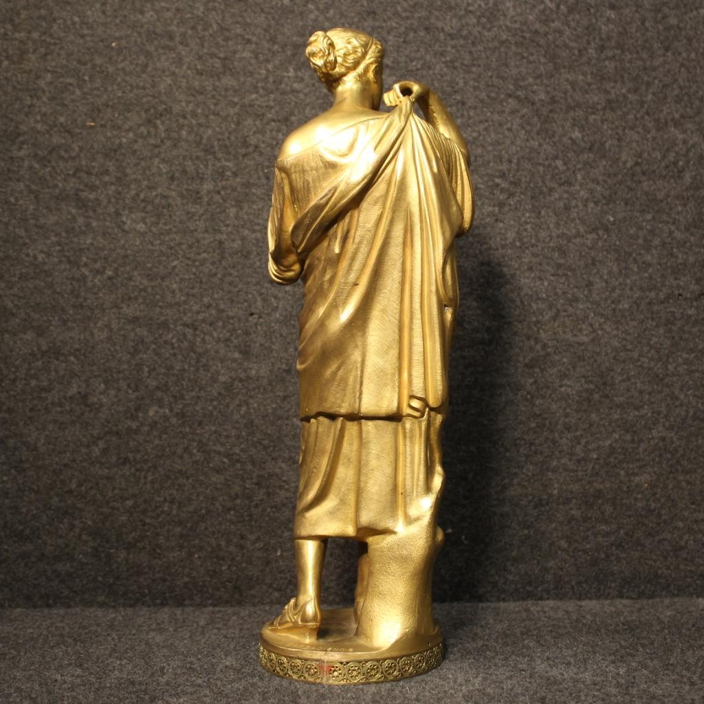 19th Century Gold Bronze French Signed Sculpture, 1880 6