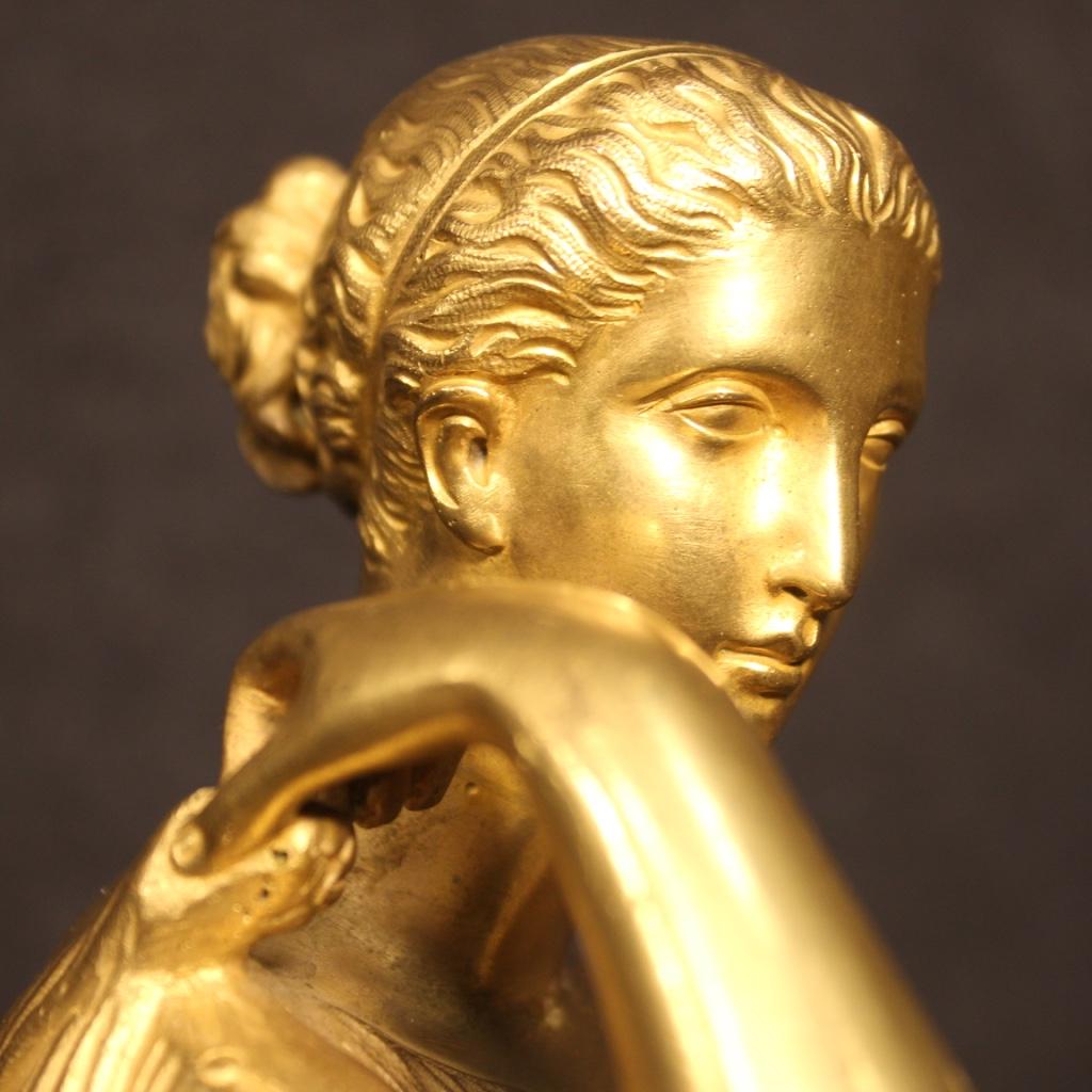 19th Century Gold Bronze French Signed Sculpture, 1880 3
