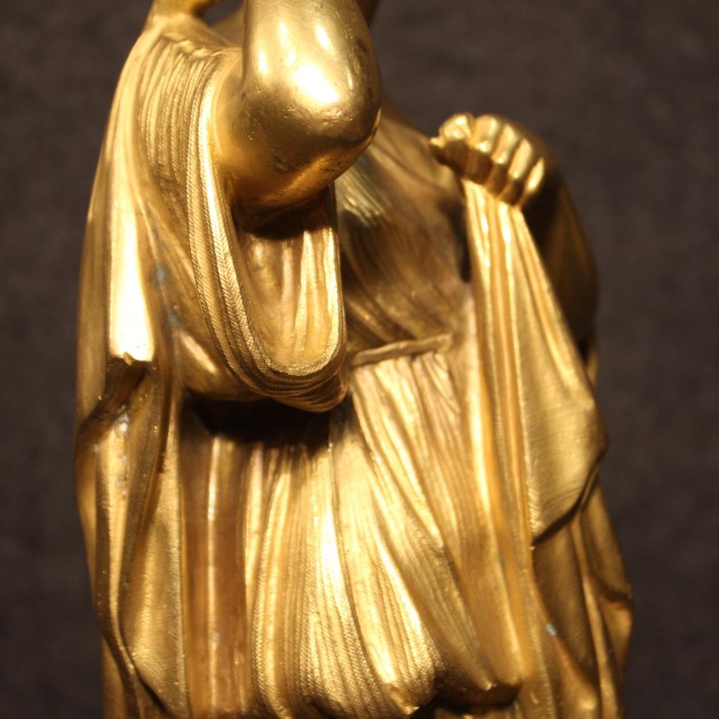 19th Century Gold Bronze French Signed Sculpture, 1880 4