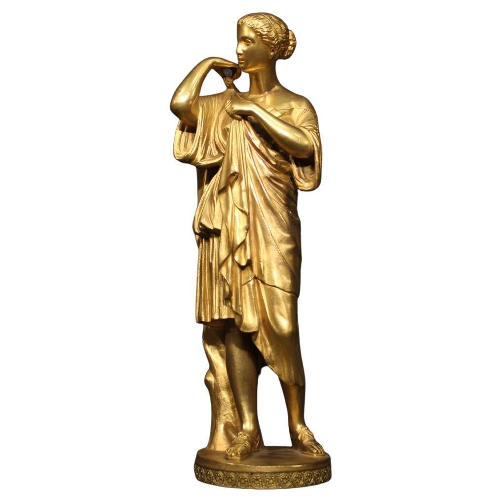 19th Century Gold Bronze French Signed Sculpture, 1880
