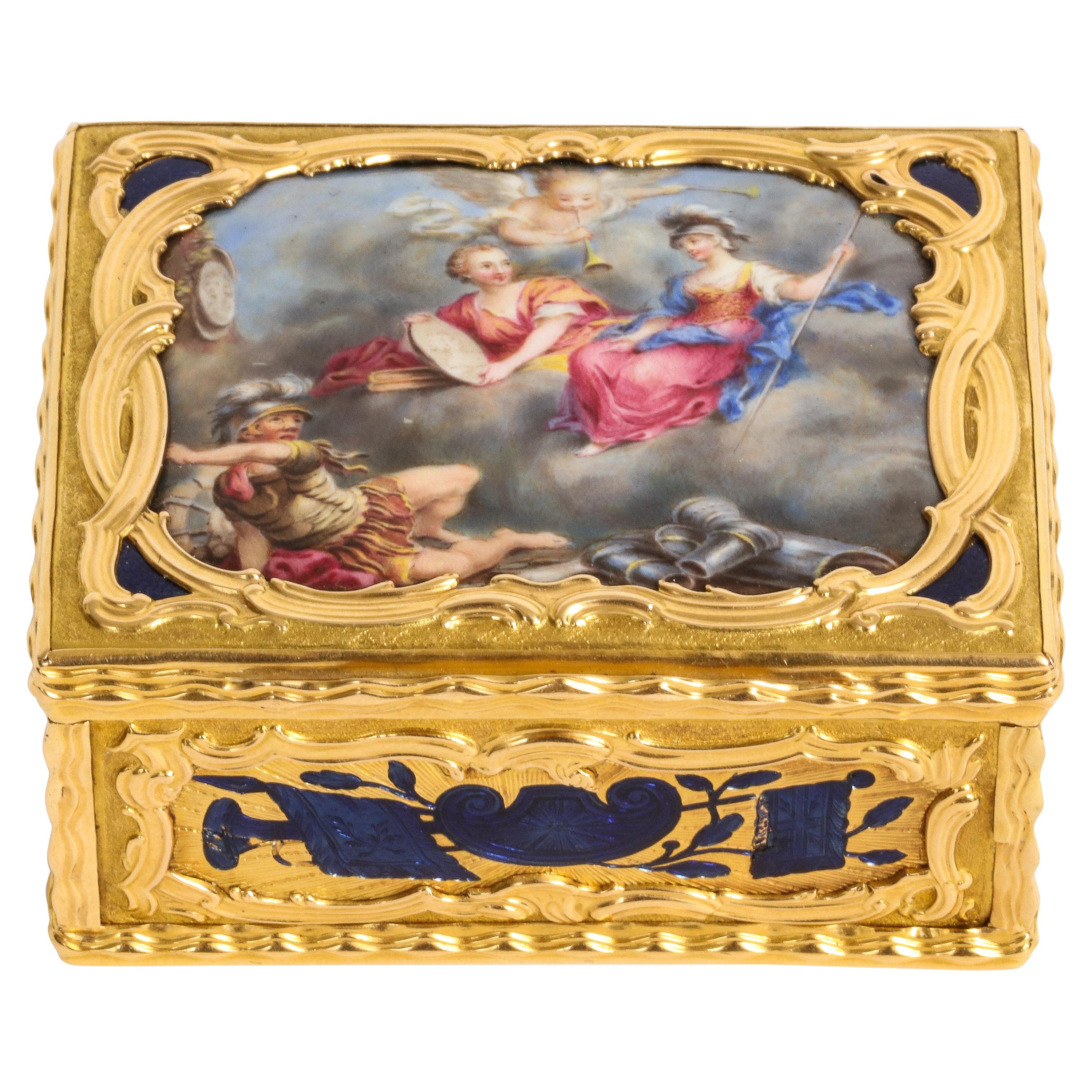 19th Century Gold & Enamel Snuff Box