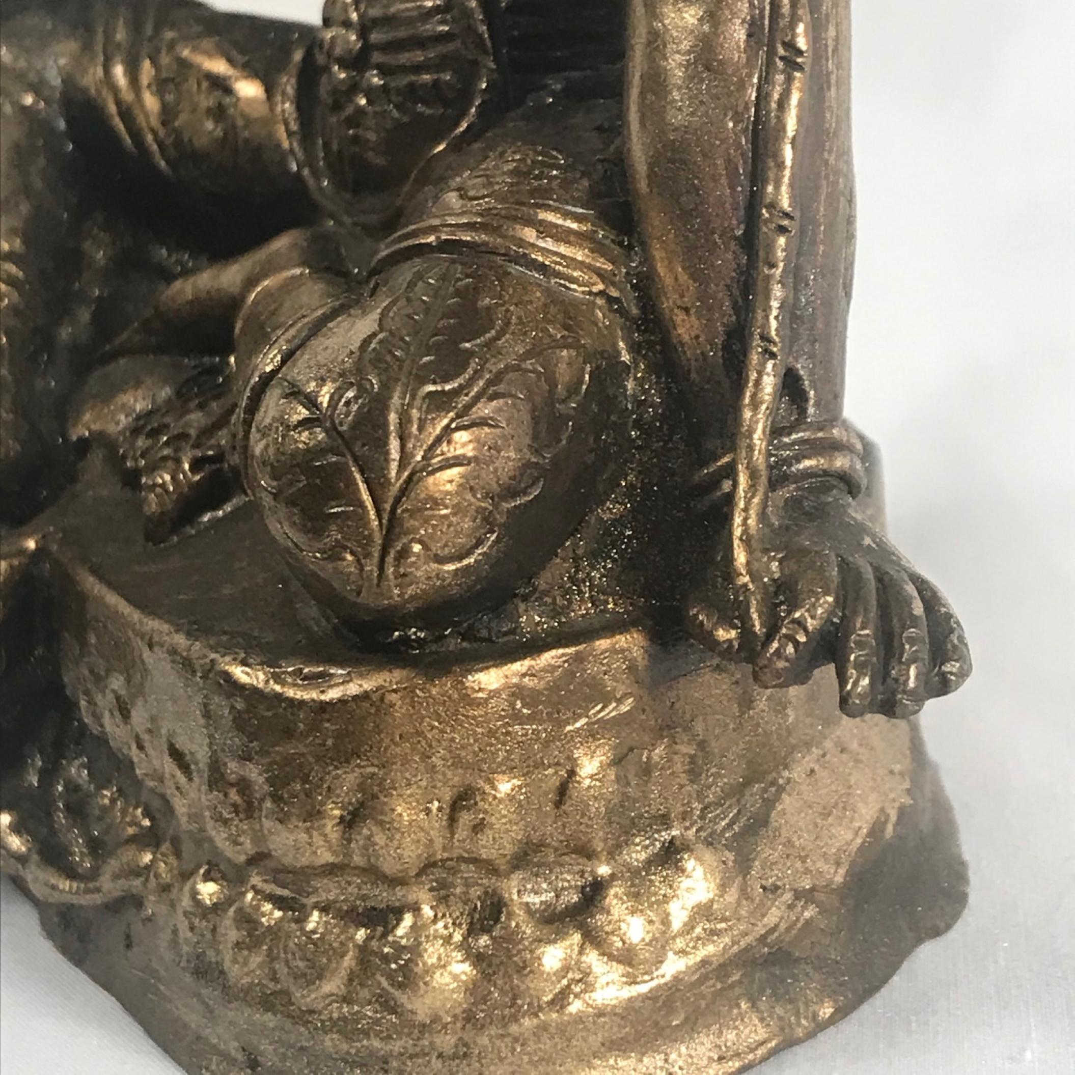 19th Century Gold Gilded Bronze Buddha In Good Condition For Sale In Vero Beach, FL