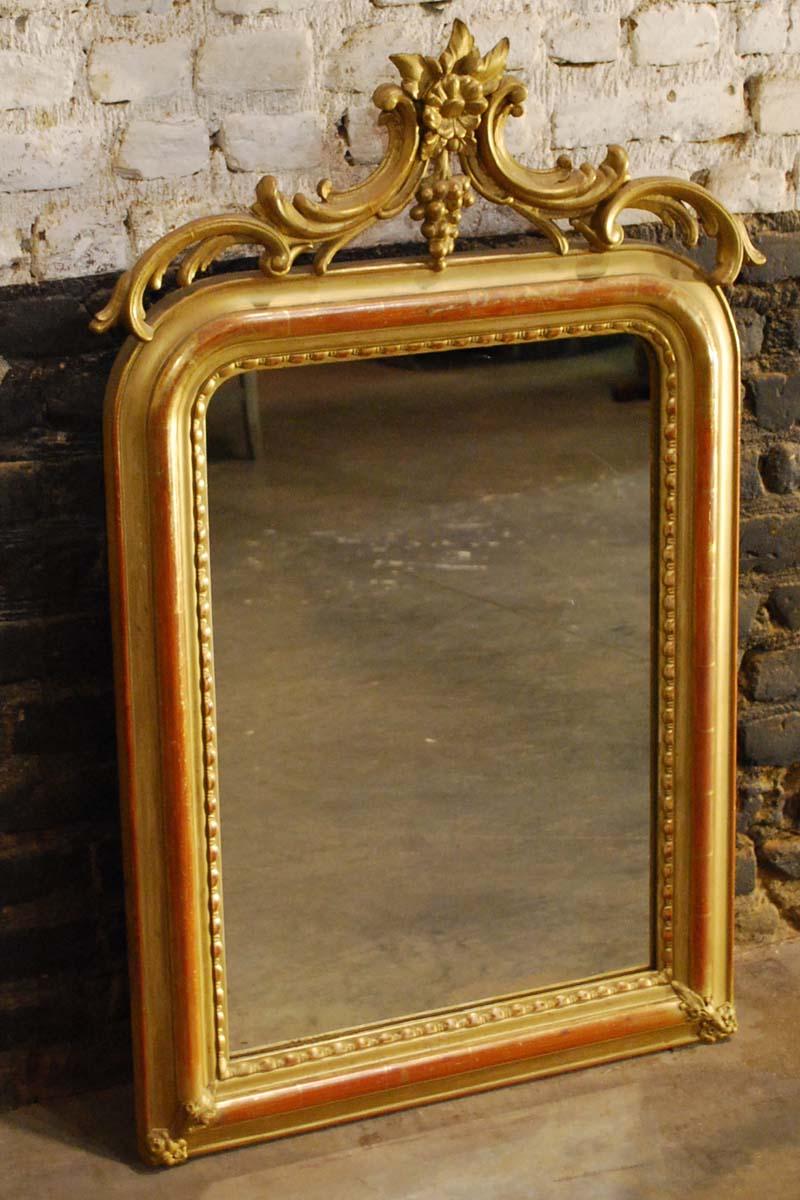French 19th Century Gold Gilded Louis Philippe Mirror