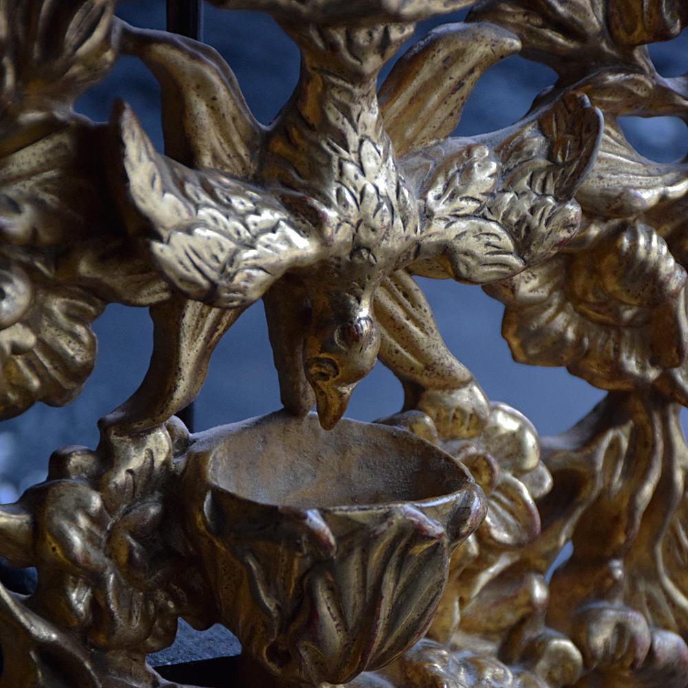 italien Aquarelle Sainte Sculptée et Dorée du 19ème Siècle  en vente