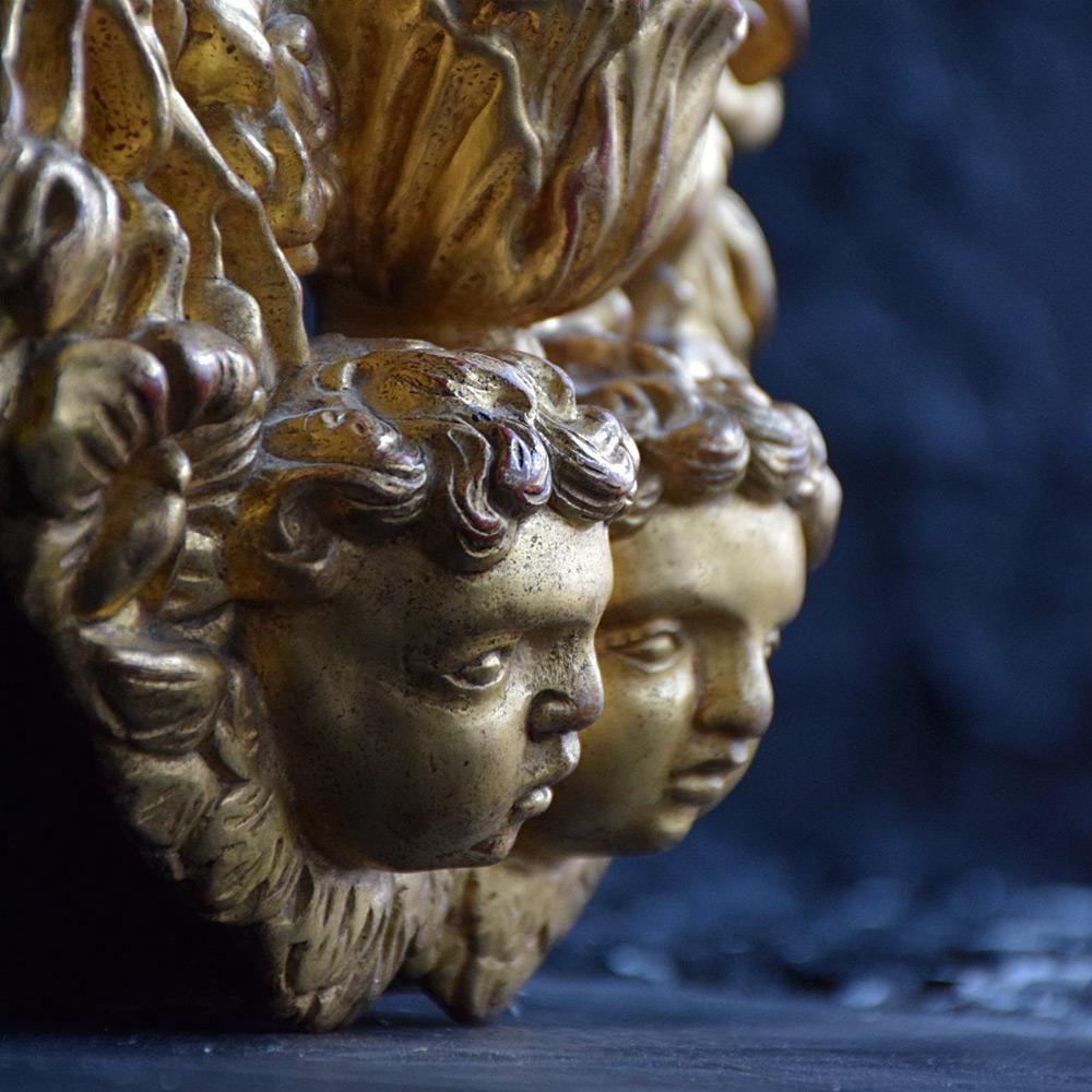 Aquarelle Sainte Sculptée et Dorée du 19ème Siècle  Bon état - En vente à London, GB