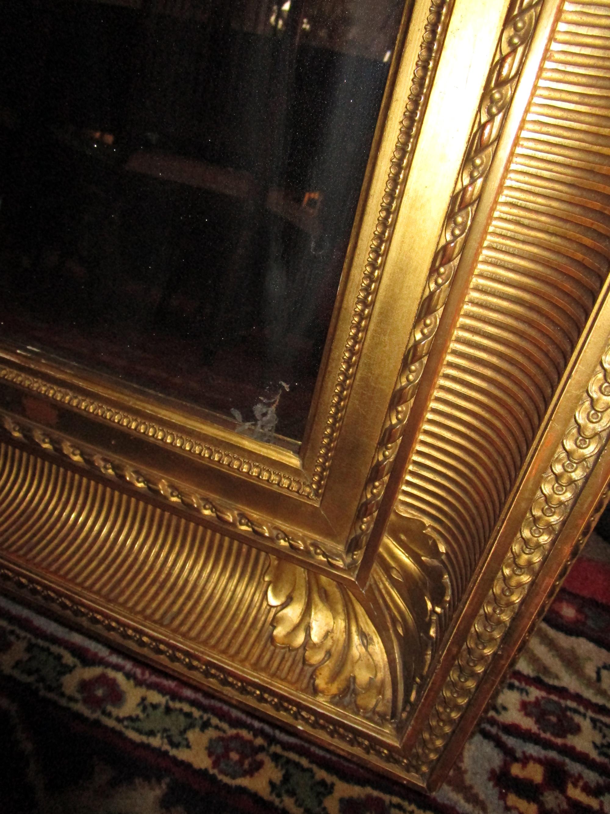 19th century Gold Gilt Wooden Framed Mirror by Charles H. West, London 5