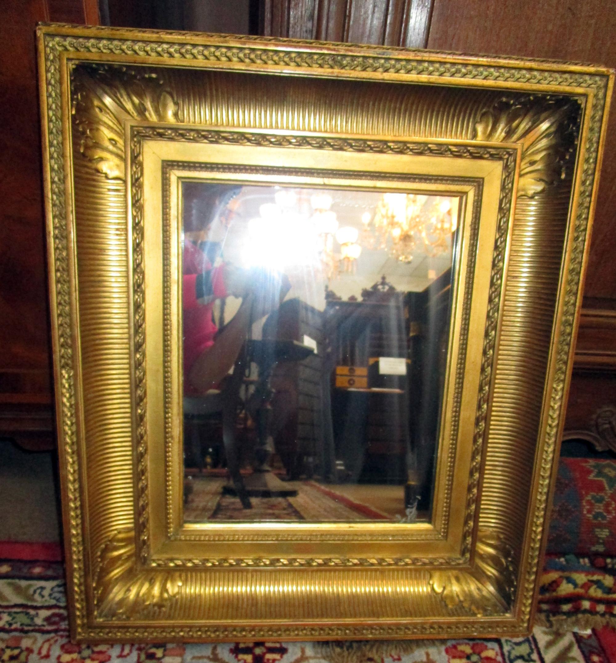 19th century Gold Gilt Wooden Framed Mirror by Charles H. West, London 1