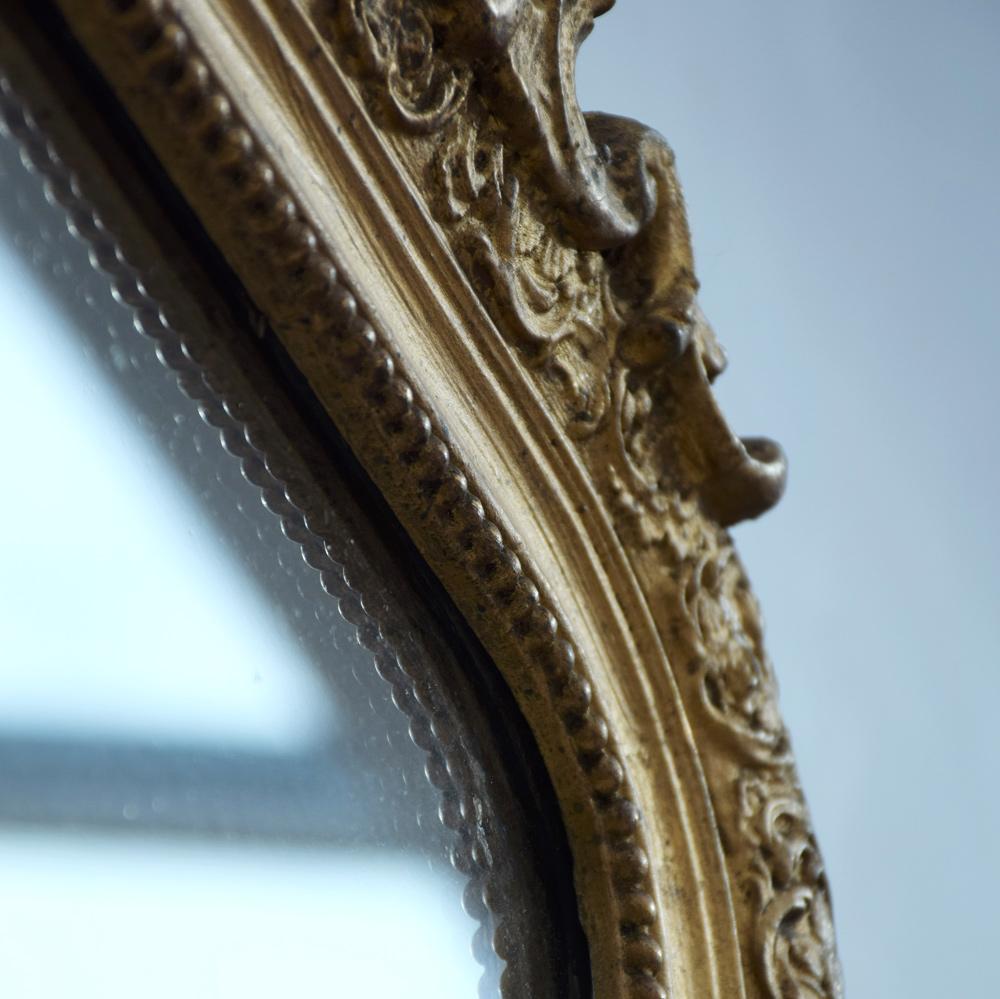 19th Century Gold Gilt Gesso Crested Mirror 2