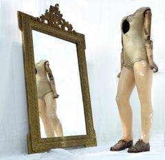 19th Century Gold Gilt Gesso Crested Square Mirror